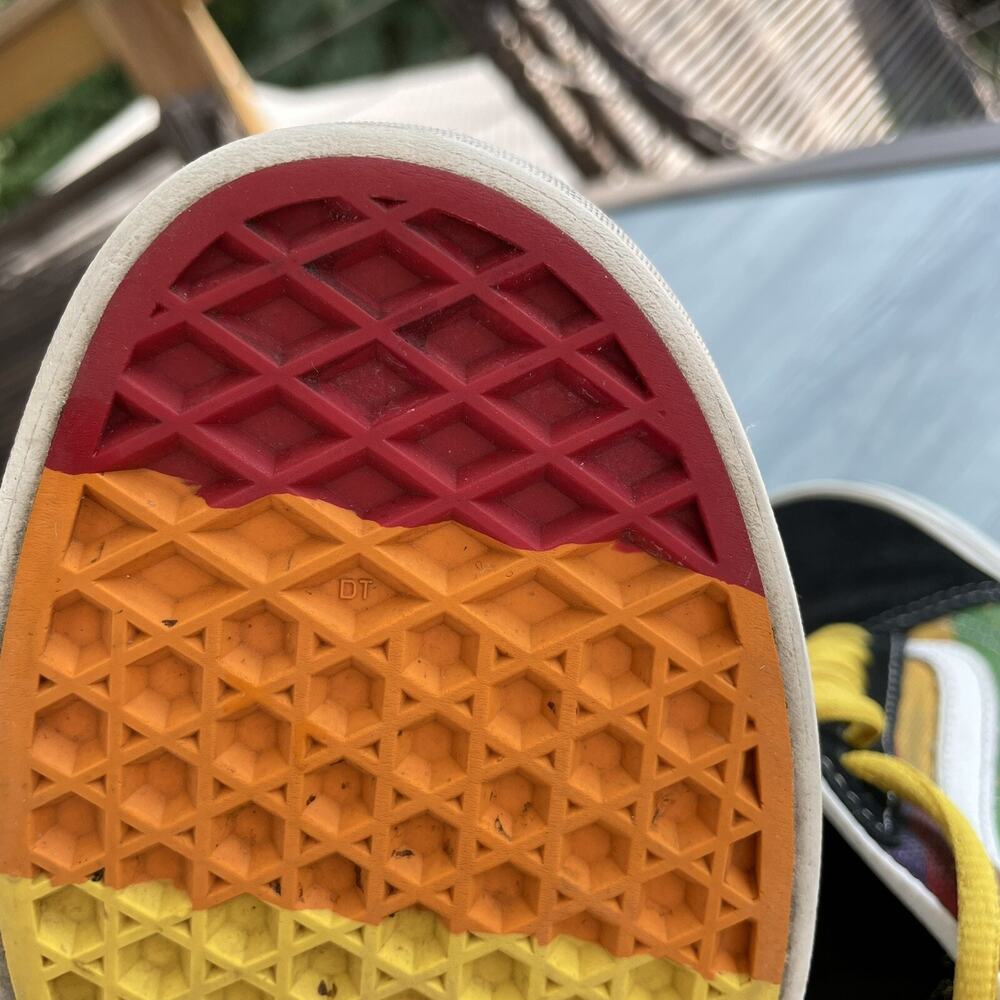 Vans RAINBOW DRIP Sneakers M 5.5 W 7 Black Suede Old Skool OFF THE WALL Skater - Picture 11 of 11